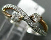 ESTATE .34CT DIAMOND 14KT ROSE GOLD 3D CLASSIC 2 STONE INFINITY CRISS CROSS RING