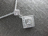 .17CT DIAMOND 14KT WHITE GOLD SQUARE GEOMETRICAL PAVE FILIGREE FLOATING PENDANT