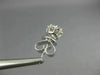 ESTATE .63CT DIAMOND & AAA RUBY 18KT WHITE GOLD 3D CLUSTER FLOWER STUD EARRINGS