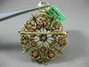 ANTIQUE EXTRA LARGE 1.75CT DIAMOND 18KT YELLOW GOLD 3D FLOWER FUN PENDANT BROOCH