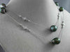 ESTATE LARGE & LONG .80CT DIAMOND & AAA TAHITIAN PEARL 14K WHITE GOLD NECKLACE
