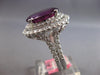 EXTRA LARGE 9.91CT DIAMOND & AAA RHODOLITE 18KT WHITE GOLD OVAL ENGAGEMENT RING
