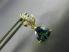 4.10CT DIAMOND & AAA LONDON BLUE TOPAZ 14K 2 TONE GOLD TRILLION HANGING EARRINGS