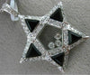 ESTATE LARGE .71CT DIAMOND & AAA ONYX 18KT WHITE GOLD 3D STAR FLOATING PENDANT