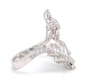 LARGE 1.25CT DIAMOND 18KT WHITE GOLD MULTI SHAPE FLOWER INVISIBLE COCKTAIL RING