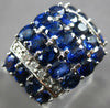 LARGE 5.96CT DIAMOND & AAA SAPPHIRE 18K WHITE GOLD OVAL & ROUND ANNIVERSARY RING