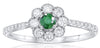 .49CT DIAMOND & AAA EMERALD 14KT YELLOW GOLD CLASSIC FLOWER FILIGREE LOVE RING