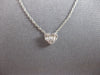 .12CT DIAMOND 14K WHITE GOLD ROUND & BAGUETTE INVISIBLE HEART SHAPE LOVE PENDANT