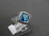 ESTATE 1.60CTW DIAMOND & AAA BLUE TOPAZ 14KT WHITE GOLD FILIGREE MILGRAIN RING