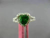 ESTATE WIDE 2.10CT DIAMOND & TSAVORITE 18K WHITE GOLD HEART HALO ENGAGEMENT RING