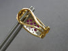 LARGE 1.66CT DIAMOND & AAA RUBY 14KT 2 TONE GOLD CLIP ON HANGING EARRINGS #28040