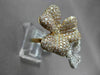 ANTIQUE LARGE 4.95CT DIAMOND 18KT WHITE & ROSE GOLD 3D FLOWER FUN COCKTAIL RING