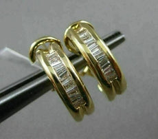 ESTATE .51CT BAGUETTE DIAMOND 14KT YELLOW GOLD CLASSIC UMBRELLA CLIP ON EARRINGS