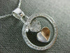 ESTATE .70CT DIAMOND 14K WHITE GOLD CIRCLE OF LIFE DOUBLE HEART LOVE PENDANT 504