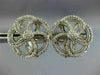ESTATE LARGE 2.0CT DIAMOND 14KT WHITE GOLD ROUND FLOWER CLIP ON EARRINGS #21749