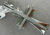 ESTATE LARGE .46CT DIAMOND 14KT WHITE GOLD 3D HANDCRAFTED CROSS PENDANT #19403