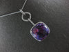 LARGE 10.06CT DIAMOND & AAA AMETHYST 14KT WHITE GOLD 3D CUSHION & ROUND PENDANT