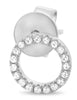 ESTATE 0.10CT DIAMOND 14KT WHITE GOLD 3D CLASSIC ARROW LOVE HANGING EARRINGS