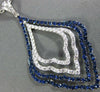LARGE 2.03CT DIAMOND & AAA SAPPHIRE 18KT WHITE GOLD MULTI ROW TEAR DROP NECKLACE