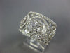 ESTATE WIDE 1.04CT DIAMOND 18KT WHITE GOLD 3D FLOWER OPEN FILIGREE FUN RING