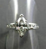 ESTATE WIDE 1.12CT DIAMOND MARQUISE & ROUND 14K WHITE GOLD ENGAGEMENT RING 22138
