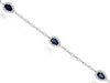 2.35CT DIAMOND & AAA SAPPHIRE 14KT WHITE GOLD PEAR SHAPE & ROUND TENNIS BRACELET