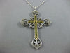 ANTIQUE LARGE 1.5CT ROSE CUT &OLD MINE DIAMOND & EMERALD 14K WHITE GOLD NECKLACE