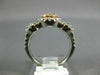 ESTATE WIDE 2.25CT DIAMOND 14K WHITE AND ROSE GOLD 3D OVAL HALO ANNIVERSARY RING