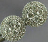 ESTATE LARGE .66CT DIAMOND 18K WHITE GOLD 3D CIRCULAR CLUSTER HALO STUD EARRINGS