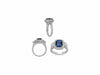 EGL CERTIFIED 4.95CT DIAMOND & AAA SAPPHIRE 18KT WHITE GOLD HALO ENGAGEMENT RING
