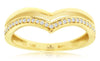 ESTATE .68CT DIAMOND 14KT YELLOW GOLD 3D ROUND DOUBLE V BUTTERFLY LOVE RING