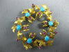 ANTIQUE AAA TURQUOISE RUBY 18K YELLOW GOLD FLORAL WREATH CIRCLE BROOCH PIN #1956