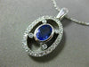 ESTATE 1.37CT DIAMOND & AAA TANZANITE 14K WHITE GOLD 3D OVAL HALO PENDANT #15295