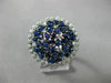 ESTATE EXTRA LARGE .56CT DIAMOND & MULTI GEM 14KT WHITE GOLD 3D MULTI SHAPE RING