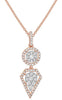ESTATE .55CT DIAMOND 14KT ROSE GOLD TRIANGULAR CLUSTER FLORAL FLOATING PENDANT