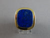 ESTATE EXTRA LARGE AAA LAPIS 18K YELLOW GOLD SQUARE BEZEL UNISEX FUN RING #28051