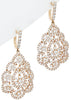 LARGE 6.10CT DIAMOND 18KT ROSE GOLD ROUND MULTI FLOWER FILIGREE HANGING EARRINGS
