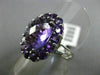 ESTATE LARGE 3.41CT AAA EXTRA FACET AMETHYST 14KT WHITE GOLD 3D FLOWER FUN RING