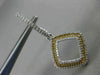 ESTATE .75CT WHITE & FANCY YELLOW DIAMOND 14K GOLD SQUARE HANGING EARRINGS