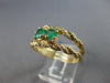 ESTATE .40CT AAA EMERALD 14KT YELLOW GOLD 3D CLASSIC TWO STONE LOVE RING #27947