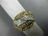 ESTATE LARGE .22CT DIAMOND 18KT ROSE GOLD OPEN FILIGREE LEAF DOME SHAPE FUN RING