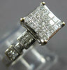 ESTATE LARGE .90CT DIAMOND 14KT WHITE GOLD 3D PRINCESS INVISIBLE ENGAGEMENT RING