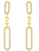 .50CT DIAMOND 14KT YELLOW GOLD ROUND OPEN OVAL INFINITY PAPERCLIP LOVE EARRINGS