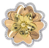 ESTATE .58CT DIAMOND 14KT 2 TONE GOLD 3D CLASSIC MULTI HEART FLOWER LOVE RING