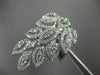 ESTATE LARGE 1.39CT DIAMOND 14K WHITE GOLD 3D MULTI LEAF HALO DOUBLE FINGER RING