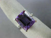 LARGE 5.29CT DIAMOND & AAA AMETHYST 14KT WHITE GOLD 3D FILIGREE ENGAGEMENT RING
