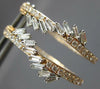 ESTATE .95CT DIAMOND 14K ROSE GOLD ROUND & BAGUETTE HUGGIE HOOP HANGING EARRINGS