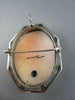 ANTIQUE LARGE .05CT DIAMOND FILIGREE LADY CAMEO 14K WHITE BROOCH & PENDANT #2096