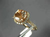 ESTATE LARGE 2.16CT DIAMOND & AAA MORGANITE 14KT ROSE GOLD HALO ENGAGEMENT RING