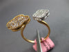 LARGE .89CT WHITE & PINK DIAMOND 18K WHITE & ROSE GOLD FLOWER FILIGREE LOVE RING